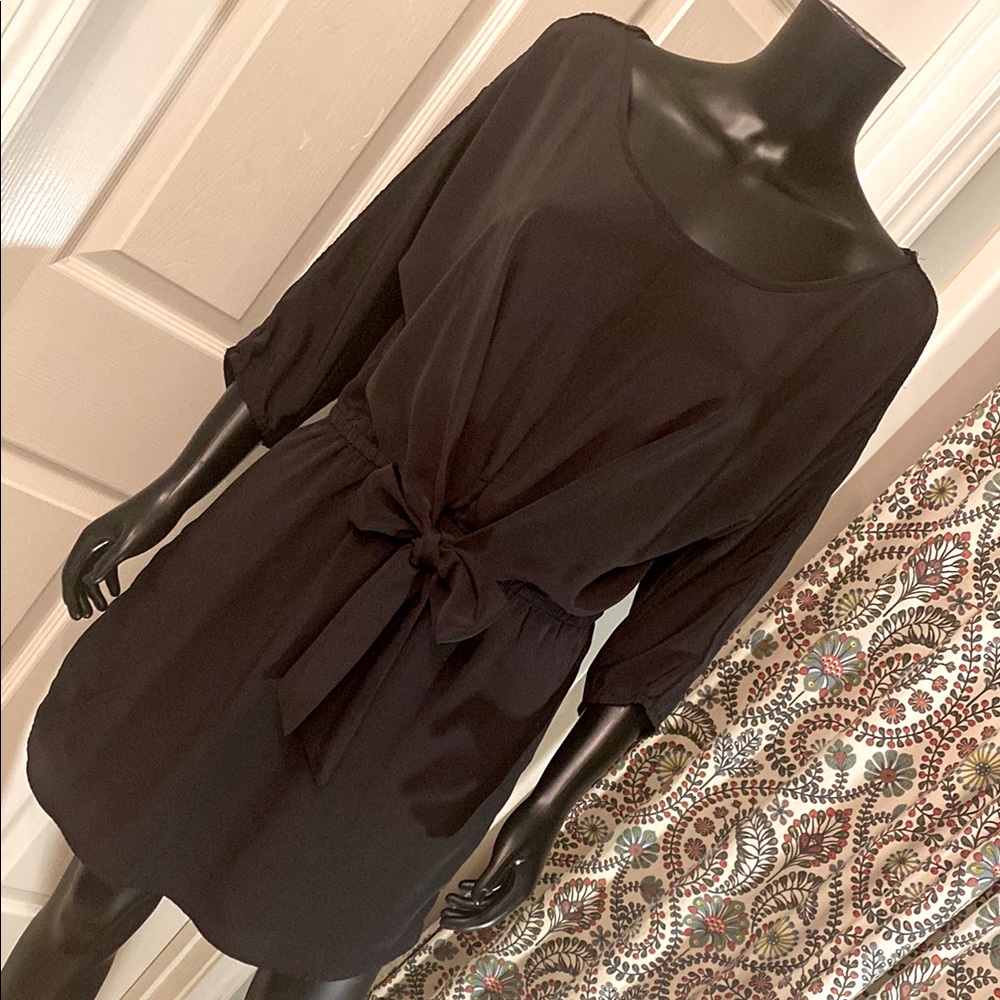 American Eagle Outfitters Black Tie Front Dress